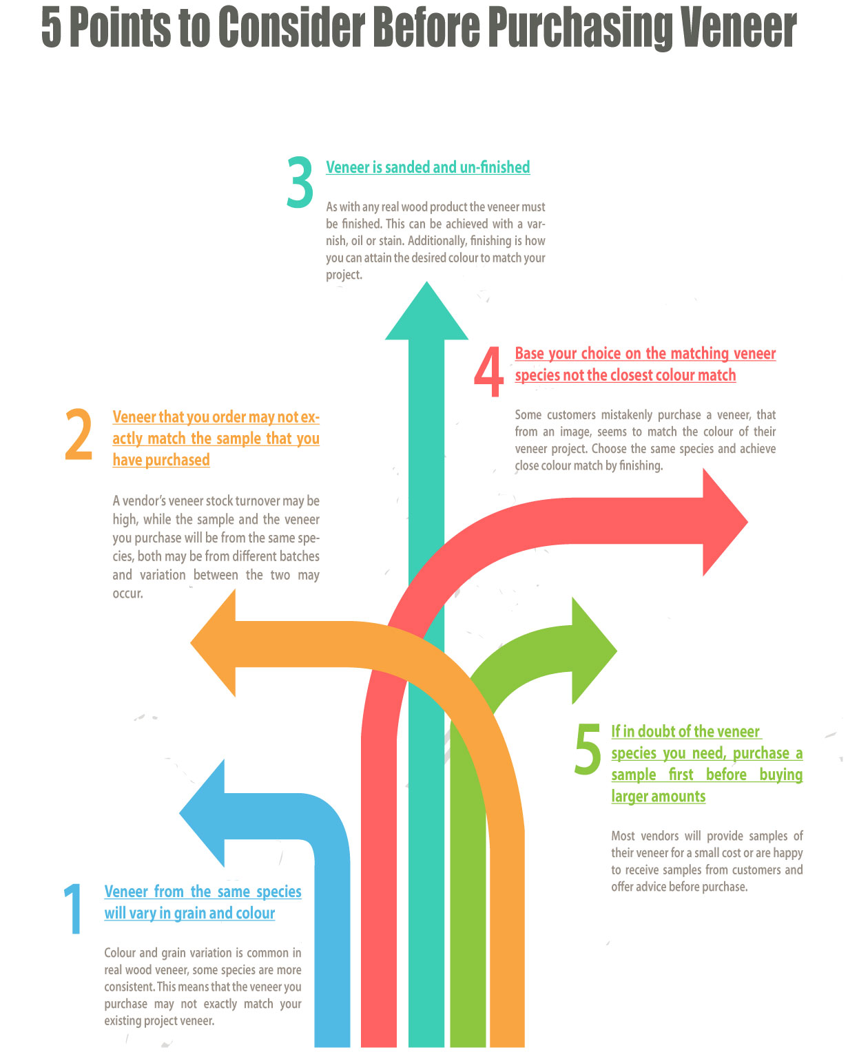 5 points to consider before purchasing veneer infographic